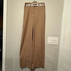 H&M Tan Wide-Leg Trousers